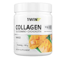 Коллаген + Витамин С с Глюкозамином и Хондроитином "Манго", Collagen + Vitamin C + Glucosamine and Chondroitin Mango, 1Win, 180 г