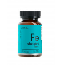 Железо, Chelated Iron, Leaf To Go, 60 капсул