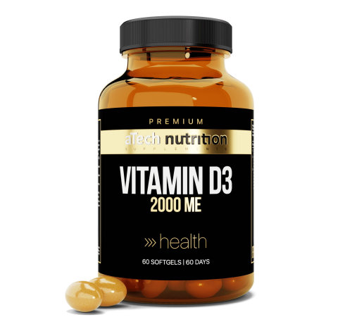 Витамин Д3, Vitamin D3, aTech Nutrition Premium, 60 желатиновых капсул