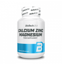 Кальций с Цинком и Магнием, Calcium Zinc Magnesium, BioTechUSA, 100 таблеток
