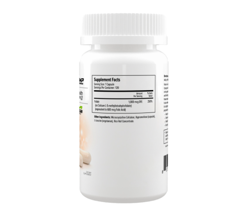 Фолиевая кислота, Folic Acid Bioactive Folate 5-MTHF, Maxler, 120 вегетарианских капсул