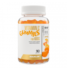 Витамин C для детей Апельсин, Vitamin C For Kids Orange, Maxler, 90 жевательных пастилок