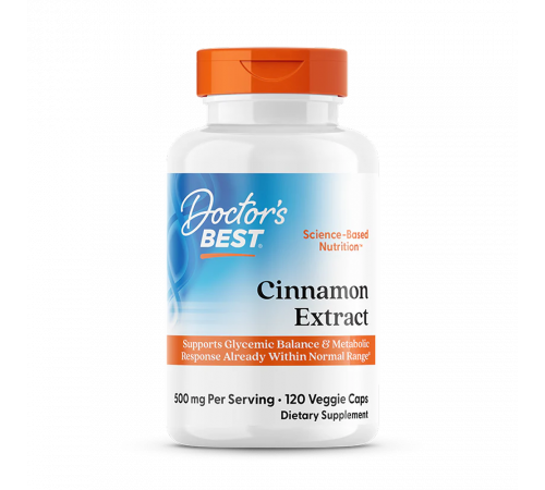 Экстракт корицы с Cinnulin PF, Cinnamon Extract with Cinnulin PF, Doctor's best, 120 вегетарианских капсул