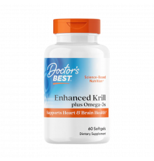 Обогащенный Криль с Омега-3 из Криля Superba, Enhanced Krill Plus Omega3 with Superba 2, Doctor's best, 60 гелевых капсул