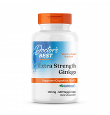 Гинкго билоба с повышенной силой действия, Extra Strength Ginkgo, Doctor's best, 360 вегетарианских капсул