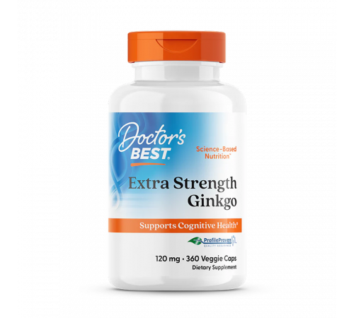 Гинкго билоба с повышенной силой действия, Extra Strength Ginkgo, Doctor's best, 360 вегетарианских капсул