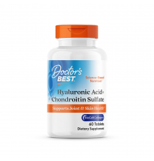 Коллаген с гиалуроновой кислотой и хондроитином, Hyaluronic Acid + Chondroitin Sulfate with BioCell Collagen, Doctor's Best, 60 таблеток