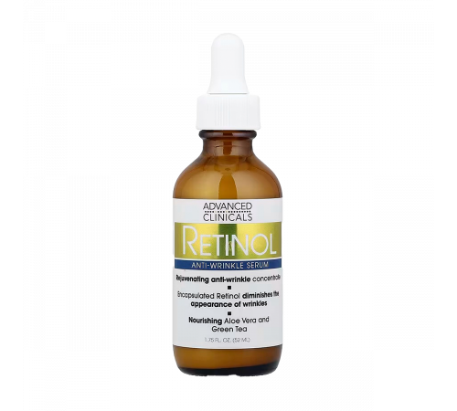 Ретинол антивозрастная сыворотка, Retinol Anti-Wrinkle Serum, Advanced Clinicals, 52 мл