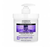 Гиалуроновый увлажняющий крем для тела, Hyaluronic Acid Hydrating Body Cream, Advanced Clinicals, 454 г