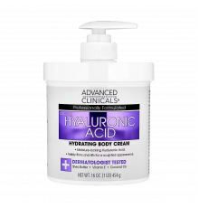 Гиалуроновый увлажняющий крем для тела, Hyaluronic Acid Hydrating Body Cream, Advanced Clinicals, 454 г