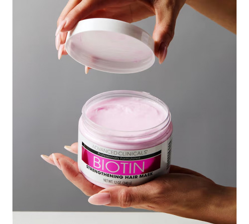 Укрепляющая маска для волос с биотином, Biotin Strengthening Hair Mask, Advanced Clinicals, 340 мл
