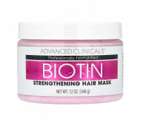 Укрепляющая маска для волос с биотином, Biotin Strengthening Hair Mask, Advanced Clinicals, 340 мл