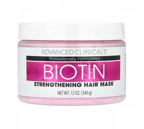 Укрепляющая маска для волос с биотином, Biotin Strengthening Hair Mask, Advanced Clinicals, 340 мл