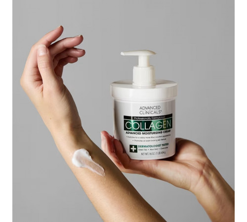 Коллагеновый восстанавливающий крем для лица, Collagen Skin Rescue Cream, Advanced Clinicals, 454 г