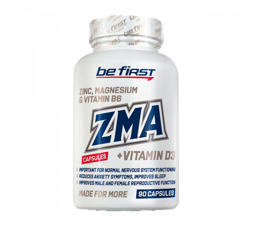 ЗМА + витамин Д3, ZMA + Vitamin D3, Be First, 90 капсул
