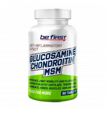 Глюкозамин + Хондроитин + МСМ, Glucosamine+Chondrotin+MSM, Be First, 90 таблеток