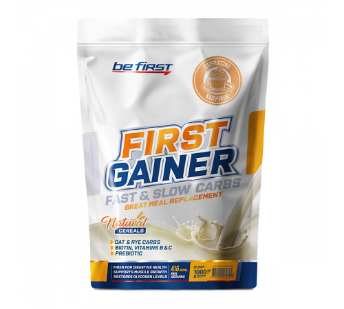 Гейнер со вкусом Капучино, First Gainer Fast & Slow Carbs, Be First, 1000 г