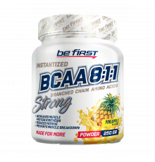 Аминокислотный комплекс БЦАА со вкусом Ананас, BCAA 8:1:1 Strong Powder, Be First, 250 г