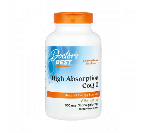 Легкоусвояемый коэнзим Q10 с BioPerine, High Absorption CoQ10 with BioPerine, Doctor's Best, 360 капсул