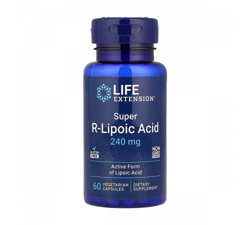R-липоевая кислота, Super R-Lipoic Acid, Life Extension, 60 вегетарианских капсул