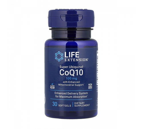 Суперубихинол коэнзим Q10 с улучшенной поддержкой митохондрий, Super Ubiquinol CoQ10 with Enhanced Mitochondrial Support, Life Extension, 30 капсул