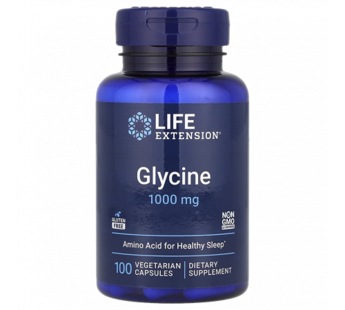 Глицин, Glycine, Life Extension, 100 вегетарианских капсул