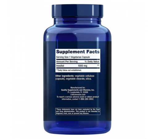 Инозитол, Inositol Caps, Life extension, 360 вегетарианских капсул