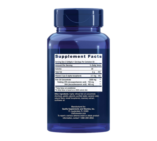 Мега ЭПК/ДГК, Mega EPA/DHA, Life Extension, 120 желатиновых капсул