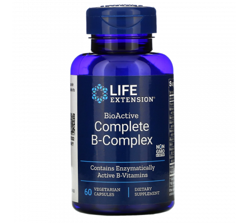 Комплекс витаминов В, Complete B-Complex, Life Extension, 60 капсул