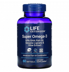 Супер омега-3, Super Omega-3, Life Extension, 60 таблеток