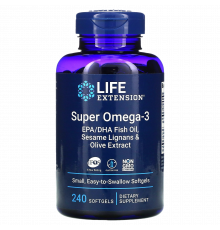 Супер омега-3, Super Omega-3, Life Extension, 240 капсул
