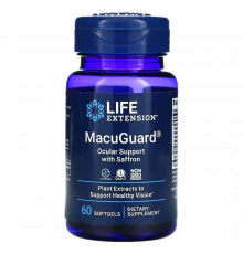 Добавка с шафраном для укрепления зрения, MacuGuard Ocular Support with Saffron, Life Extension, 60 капсул