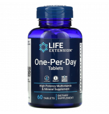 Мультивитамины для приема один раз в день, One-Per-Day Multivitamin, Life Extension, 60 таблеток