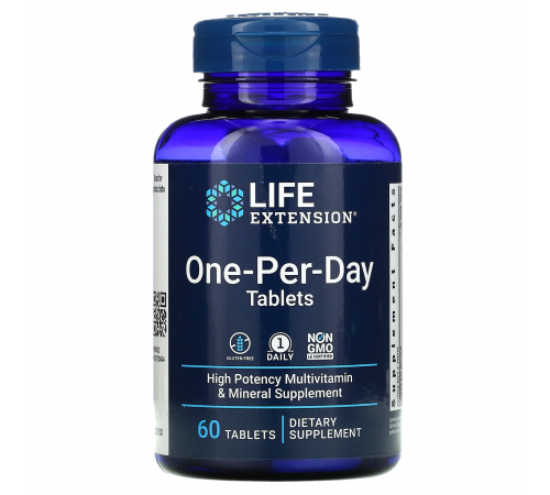 Мультивитамины для приема один раз в день, One-Per-Day Multivitamin, Life Extension, 60 таблеток