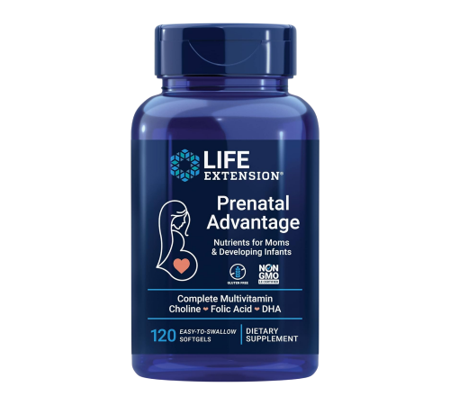 Комплекс витаминов и минералов для беременных и кормящих мам, Prenatal Advantage, Life Extension, 120 капсул