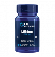 Литий, Lithium, Life Extension, 100 вегетарианских капсул