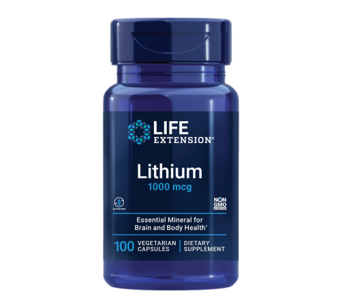 Литий, Lithium, Life Extension, 100 вегетарианских капсул