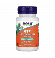 Хром, GTF Chromium, Now Foods, 100 таблеток