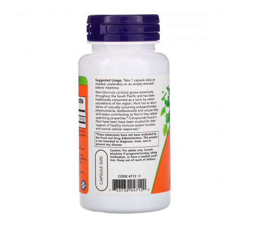 Нони, Noni, Now Foods, 90 капсул