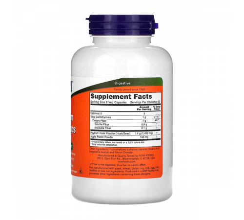 Оболочка семян подорожника, Psyllium Husk Caps, Now Foods, 180 капсул