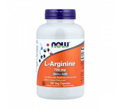 L-аргинин, L-Arginine, Now Foods, 180 капсул
