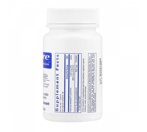Фолат B12, B12 Folate, Pure Encapsulations, 60 капсул