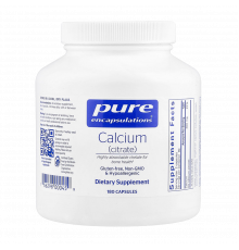 Кальция цитрат, Calcium citrate, Pure Encapsulations, 180 капсул
