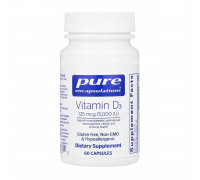 Витамин D3, Vitamin D, Pure Encapsulations, 60 капсул