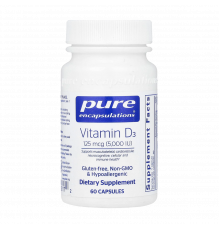 Витамин D3, Vitamin D, Pure Encapsulations, 60 капсул