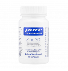 Цинк, Zinc, Pure Encapsulations, 60 капсул