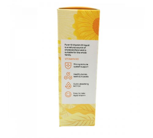 Витамин D3, Vitamin D3, PURE+S, 50 мл