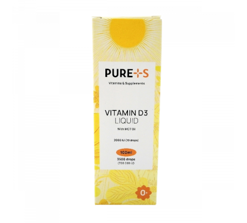 Витамин D3, Vitamin D3, PURE+S, 100 мл
