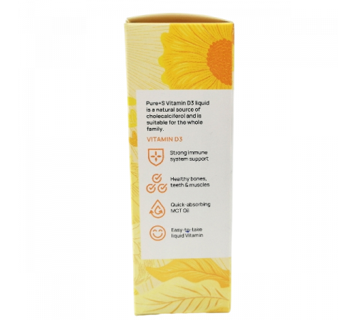 Витамин D3, Vitamin D3, PURE+S, 100 мл
