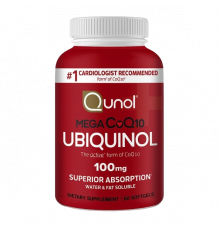 Убихинол с витамином C, Mega CoQ10 Ubiquinol, Qunol, 60 капсул